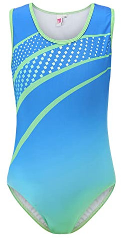 SEAUR - Turnanzug Kinder Trikot Gymnastik Klassisch Jungen Gymnastikanzug Ärmellos Trikotanzug Schweißableitend Atmungsaktiv 10-11 Jahre - Farbverlauf Blau