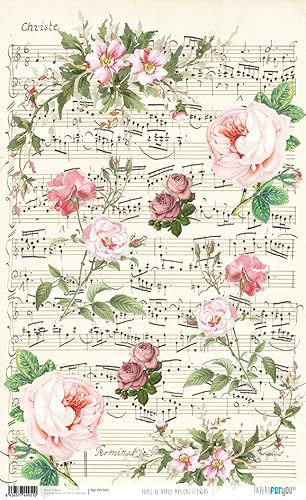 Papers For You Papel de Arroz 54x33 cm 25-30 gr. (Musical Flowers)