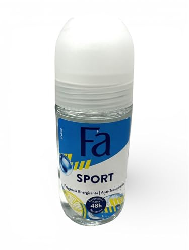 6 x Fa män sport deodorant roll-on, grön citrusdoft, antiperspirant 48h skydd 50 ml (6-pack)