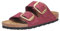 Birkenstock Damen Pantolette Arizona Big Buckle Nubukleder schmal Rot 40