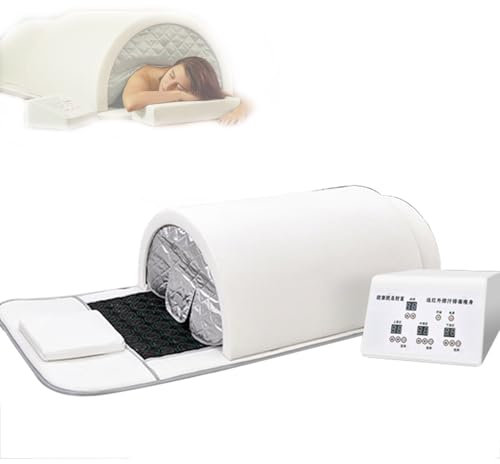 Sauna Portatile Professionale a Cupola a Infrarossi Lontani per Casa,Capsula per Sauna Personale a Copertura Completa a 360 Gradi Con Cuscini,per Relax E Benessere,White