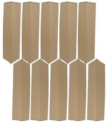 KOCKSHION Tube D’expédition Triangulaire en Carton Kraft Rigide 35 X 8 X 8 Cm – Lot de 10 Boîtes D’Emballage pour Affiches et Œuvres D’Art, Tube de Rangement Léger et Résistant