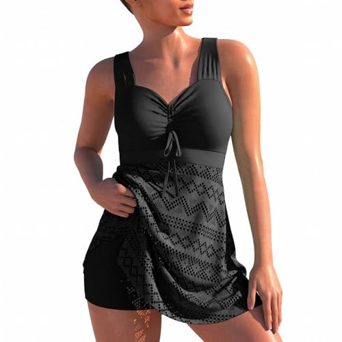MSIYOW Femme Maillot de Bain Tankini Ensembles Haut Débardeur et Shorty 2 Pieces Bikinis Grande Taille
