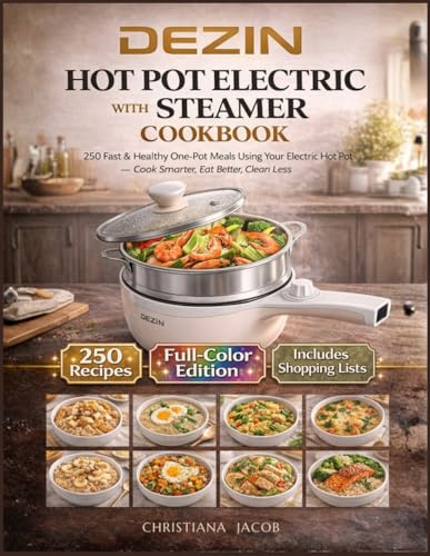 Dezin Hot Pot Electric With Steamer Cookbook: 250 Fast & Healthy One-Pot Meals Using Your Electric Hot Pot — Cook Smarter, Eat Better, Clean Less