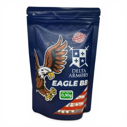 Delta Armory BIO Eagle 0.30g 6mm Biodegradable Airsoft BBs – Precision Bio BB Pellets for Airsoft Guns – Eco Friendly- Airsoft Ammo -1000 Rounds / 0.5kg / 1kg