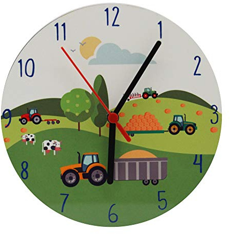 M & G Mustard & Gray Bramble Hill Farm Children's Tractor Clock