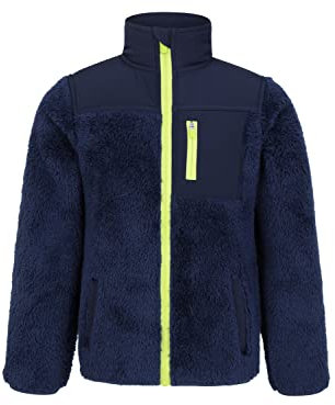 Mountain Warehouse Polaire recyclée Confortable pour Enfant - Sweat-Shirt décontracté Chaud, léger - avec Poches Avant - Idéal pour Le Camping et l'extérieur Bleu Marine 5-6 Ans