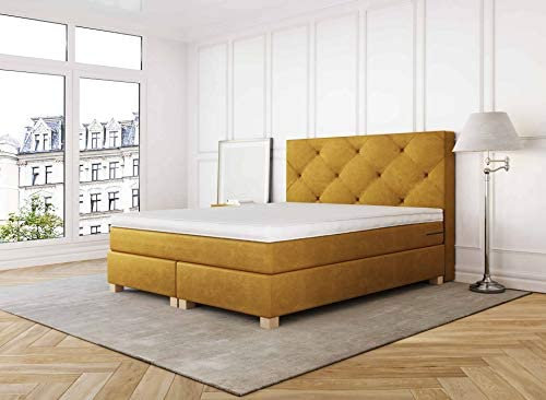 Betten Jumbo Prince Boxspringbett 200x200 cm 7-Zonen TFK Härtegrad H2 und Pocket Air Topper | Farbe Coffee-Braun