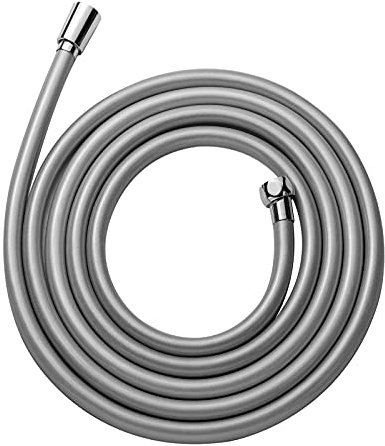 OFFO Brauseschlauch Duschschlauch 3,5 m, Universal Duschrohr mit Duschschlauch Waschmaschine Hochdruck Brauseschlauch für Badarmaturen Ersatz, silber