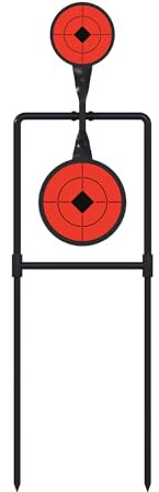 Atflbox Double Blast High Caliber Spinner Auto Reset Steel Target for Centerfire Handguns Up to .44 Magnum Outdoor Target Shooting