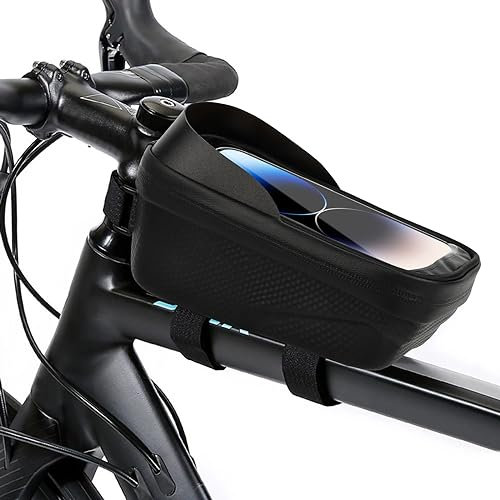 talifoca Fahrrad Rahmentasche Lenkertasche Wasserdicht Handytasche,Fahrradtasche Rahmen Tasche Fahrradzubehör Lenkertasche Oberrohrtasche für Smartphonesbis zu 6.8 Zoll mit TPU Sensitivem Touchscreen
