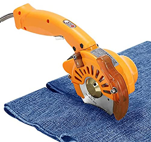 CYMYYDS Mini Cortador De Tela Giratorio Eléctrico, Tijeras Eléctricas para Tela con Bloqueo De Seguridad, Cortadora De Tela Industrial Ideal para Tela, PVC, Alfombra,125C-4.5CM