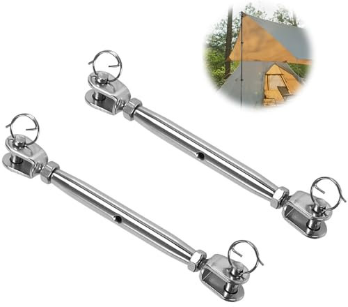 2 Stück Edelstahl Wantenspanner, M6 Rostfrei Drahtspanner, 304 Edelstahl Sonnensegel Spanner, Spannschloss, Seilspanner, für Segelboot, Markisen Überdachung