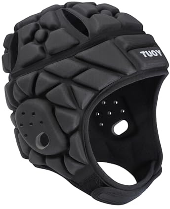 DGYAO Rugby Headguard Protective Headgear for Kids Boys Scrum Cap Padded Gear Helmet For Head Protection Black L