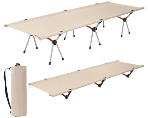 Cuna de camping ultraligera con extensores de piernas, cama plegable portátil, soporta 330 libras, ideal para camping, senderismo, hogar y viajes