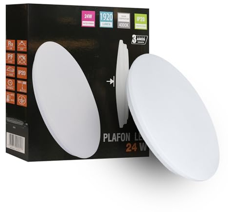 Maxled, Light is Led! Plafon LED Techo 24W Φ38cm Moderna Redondo Plafón Luz Led 4000K Blanco Neutral 1920lm Lámpara de Techo para Baño Cocina Sala de Estar Dormitorio Pasillo Comedor Balcón