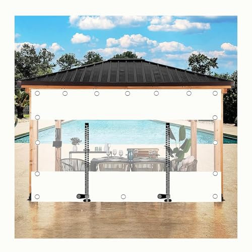 QSTGX Clear Pvc Sheet Rain Curtain Is Durable and Waterproof Tarpaulin Waterproof Gazebo Garage Door Curtain Curtains(1.8x2.2m)
