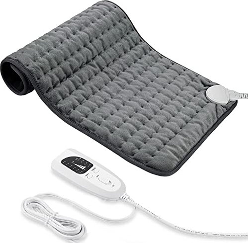 Heating pad, Electric Heat Pad with Automatic Switch-Off and 6 Temperature Levels Heating pad for Back Neck Shoulder Belly Heating Technology - Machine Washable. (20 x 24, Dark Gray)