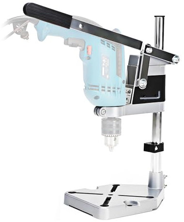 Adjustable Vertical Drill Stand With Non-Slip Rubber Ring Clamp, Workbench Press Base Holder for Electric Driller