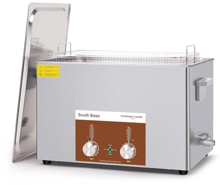 SOUTH BASE Limpiador Ultrasónico, 30L 600W, con Cesta, Temporizador y Calentador, Máquina de Limpieza Ultrasónica Codificada para Armas, Motores, Piezas de Carburador, Cadenas