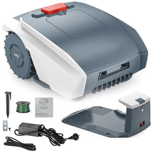 Cortacésped Robótico con Navegación Asistida por GPS - Corta hasta 1500 m² Corte Ultra Silencioso, Control de Aplicación Bluetooth, Planificación de Caminos, Carga Automática, para Césped/Jardín