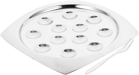 ULTECHNOVO 1 Impostato piatto di lumache pinza per lumache escargot forchetta conchiglie lumaca piatti per dolci piatto da portata di lumache teglia per ostriche Acciaio inossidabile