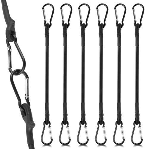 6X Tendeurs Elastique avec Mousqueton 30CM Corde Elastique avec Crochets Attache Bache Tendeur Voile Ombrage 100% Latex, pour Voile d'ombrage bâches Jardin vél Voiture Chargement Camping