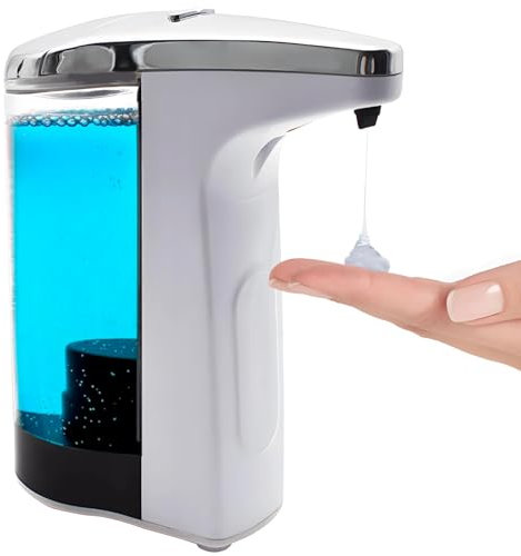 Dispensador de jabón sin contacto con pantalla LED con sensor de movimiento, capacidad de 430.9 g, dispensador automático de desinfectante de manos, montaje en pared/gabinete