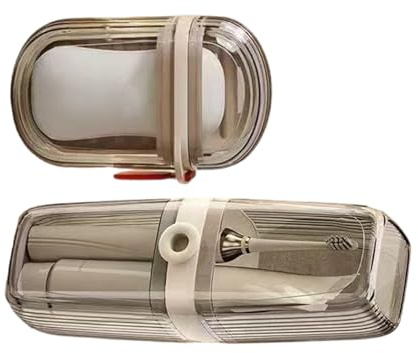 Lot de 2 porte-brosses à dents de voyage et boîte de rangement pour savon, design compact pour le camping, les voyages d'affaires, la salle de bain, la boîte à savon essentielle et la tasse à dents