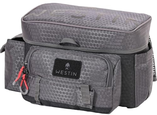 Westin W4 Waist Pack 4 Boxes Large Titanium Black Fishing Bag, Artificial Bait Bag, Wallet, Bag for Artificial Bait, Bait Box