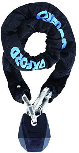 Oxford LK162 LK172 Hardcore XC13 Lock 2.0m/13mm. Motorcycle Security Chain and Padlock, Silver, 2 METRE