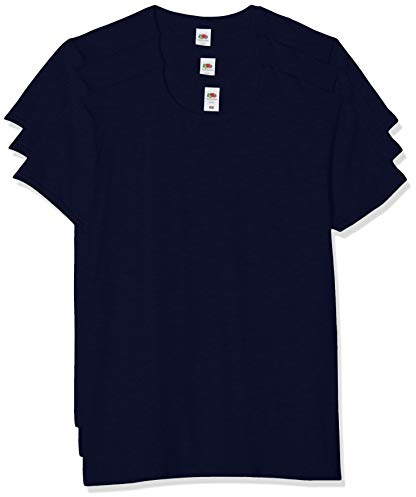 Fruit of The Loom Iconic Tee, Lightweight Ringspun 3 Pack, T-Shirt Uomo, Blu (Deep Navy AZ), XX-Large (Taglia Produttore: 2XL)