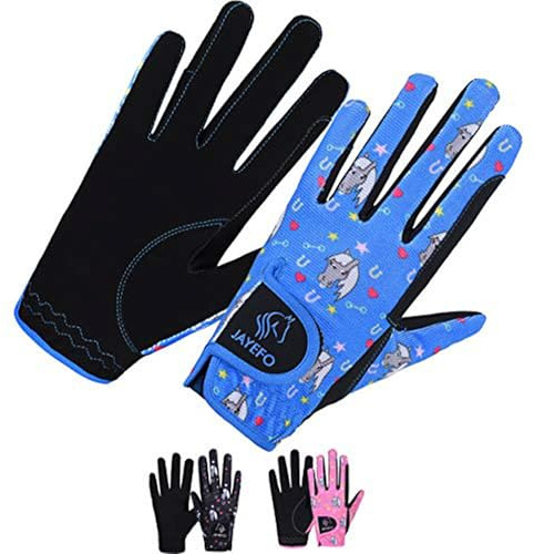 Jayefo Horse Riding Gloves Kids - Multi Purpose Lightweight Childs Riding Gloves for Boys & Girls, Non Slip Equestrian Gloves Breathable Stretched Sweat Absorbent Fit for All Seasons | (12-14 Years)