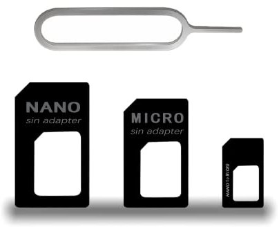 Adaptador de Tarjeta SIM, Bandeja de Tarjeta Porta Sim Ranura, Tarjeta SIM Adaptador Kit Especialmente Diseñado, 3 en 1 Juego Completo, Apto para Todos los Dispositivos (Universal Color Negro