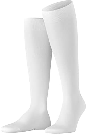 FALKE Tiago M Kh sostenibili cotone filo di Scozia al ginocchio tinta unita 1 paio, Calzini lunghi Uomo, Bianco White 2000, 43-44