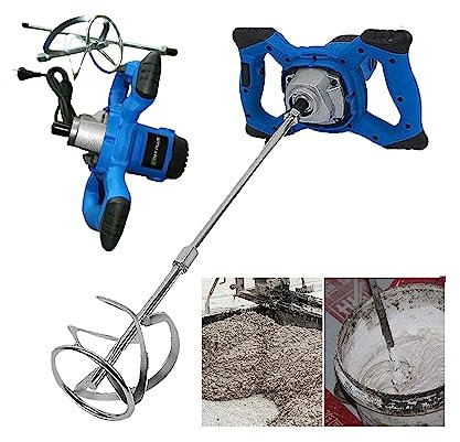 Rührwerk mit starken 2600 Watt – Farb-Mörtelrührer Betonrührer – robustes 6-Gang-Metallgetriebe – Mit großem Rührquirl Ø120mm und ergonomischem Griff - Handrührwerk