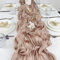 QeeFop 90 x 400 cm Tischläufer Beige Musselin Stoff Tischdeko Hochzeit Boho Gaze Käsetuch Tischläufer für Hochzeit, Geburtstag, Tischdekoration (5 Stücke, Beige)