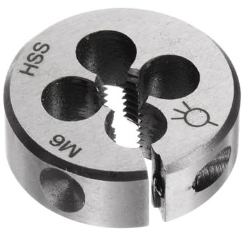 QUARKZMAN Filières à Fileter Rondes, Filetage Métrique M6 x 1 (Droite), Outil de Réparation de Filière de Coupe de Vis en Acier Rapide (HSS) Réglable