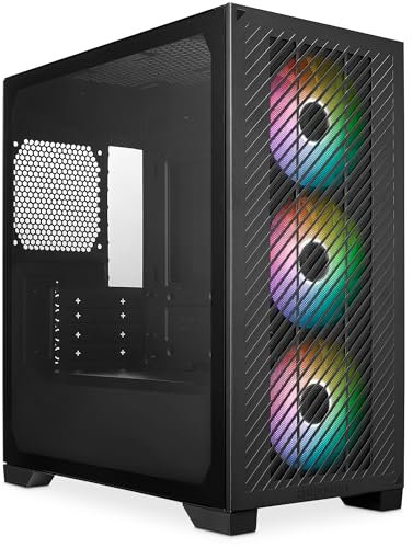 Cooler Master Elite 301 – Mini-Tower (Micro-ATX, ITX), 3 x 120 mm ARGB-Ansauglüfter (1200 U/min), unterstützt bis zu 280 mm Kühler oder 365 mm GPU, belüftete Netzteilabdeckung, USB 3.2 Gen1 Typ-C