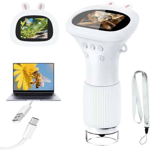 Acoath Microscope for Kids, 1000X Handheld Digital Miniscope Toys with 2.0 Screen, Portable Pocket Little Scientist Childrens Microscope Birthday Gifts Ideas for Age 4-12