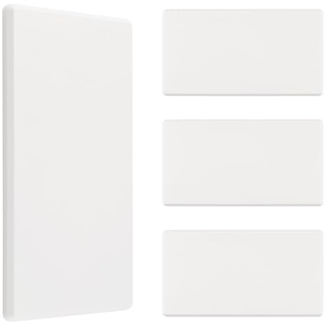 UFURMATE 4Pcs Screwless Blank Outlet Plate, White Plastic Faceplate Cover Switch Outlet Electrical Plates for Light Switch, Receptacle