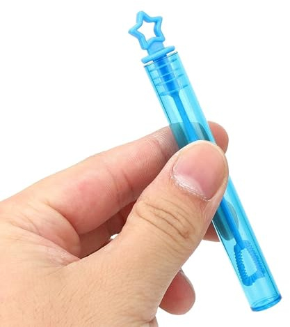 Ejoyous Interesting Bubble Wands Tube, Bubble Soap Bottle Toy for Children Birthday (Five-pointed star blue)