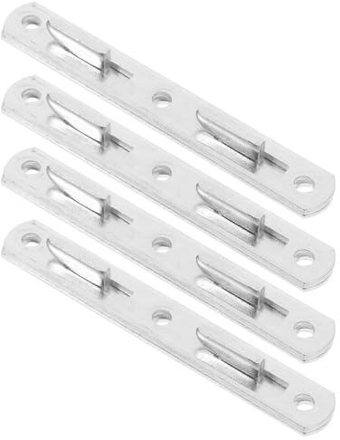 MUELODSIC 4 Pares de Hebillas de Bisagra y Montaje Seguro Accesorios Versátiles para Barandilla de Cama de Hierro Plata para Estructura de Cama Resistente