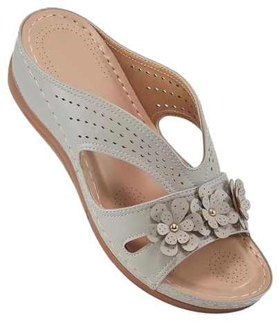 Generisch Mules orthopédiques pour femme - Respirantes - Antidérapantes - Sandales compensées - Séparateurs d'orteils - Avec lit de pied souple - Chaussons de plage - Chaussures de loisirs