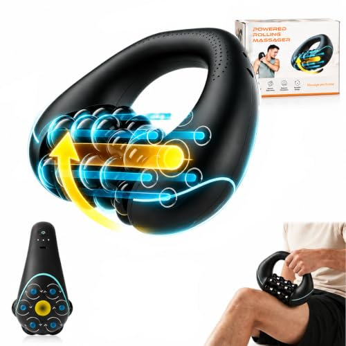 Cellulite Massager Electric Handheld Massagers - Portable Roller Massager, 3 Speed Rolling Percussive Muscle Roller, Rechargeable Powerful Massage Machine for Body Relief (Black)