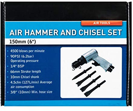 BlueSpot 07951 150mm (6) Air Hammer and Chisel Set