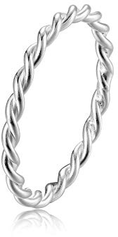 SILBERTALE Anello Donna Uomo Argento 925 Per Nocche Per Le Donne A Fascia Sottile In Corda Impilabili Pinky Index Medio Finger Thumb Ring Comfort Fit