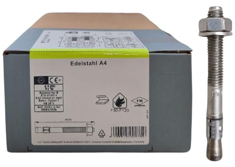 Bolzenanker Edelstahl A4 V4A mit ETA Zulassung Industriequalität Schwerlastanker Keilanker Stahlanker Dübel Blitzdübel Anker Schwerlastdübel (5, M8 x 75)