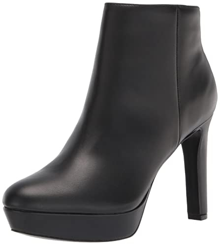 Nine West Women's Glowup3 Ankle Boot, Black Leather, 8