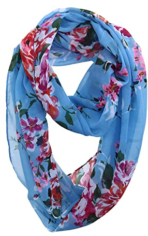 FAIRYGATE Scarf Gifts for Women Infinity Scarves UK Retro Soft Chiffon Loop Wave Snood Wrap Ladies Scarfs 55008